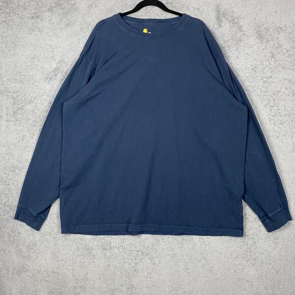 Carhartt Other - Carhartt Shirt Mens 2XL Navy Long Sleeve Original Fit Logo Sleeve K231 Cotton